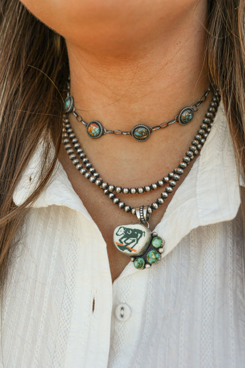 Ceramic Calf + Sonoran Gold Pendant