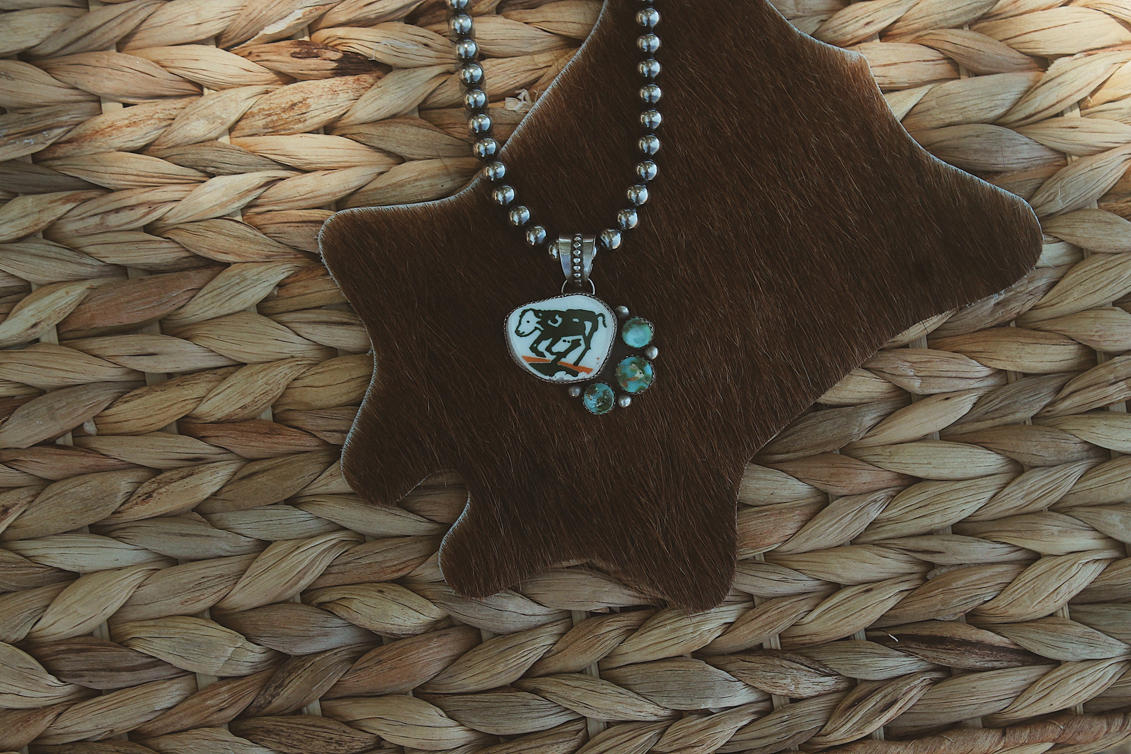 Ceramic Calf + Sonoran Gold Pendant
