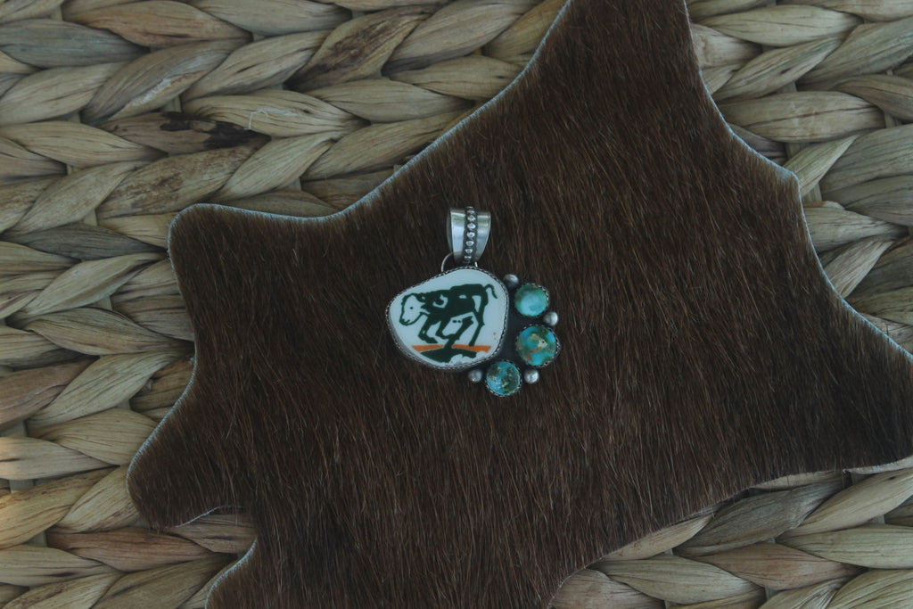 Ceramic Calf + Sonoran Gold Pendant